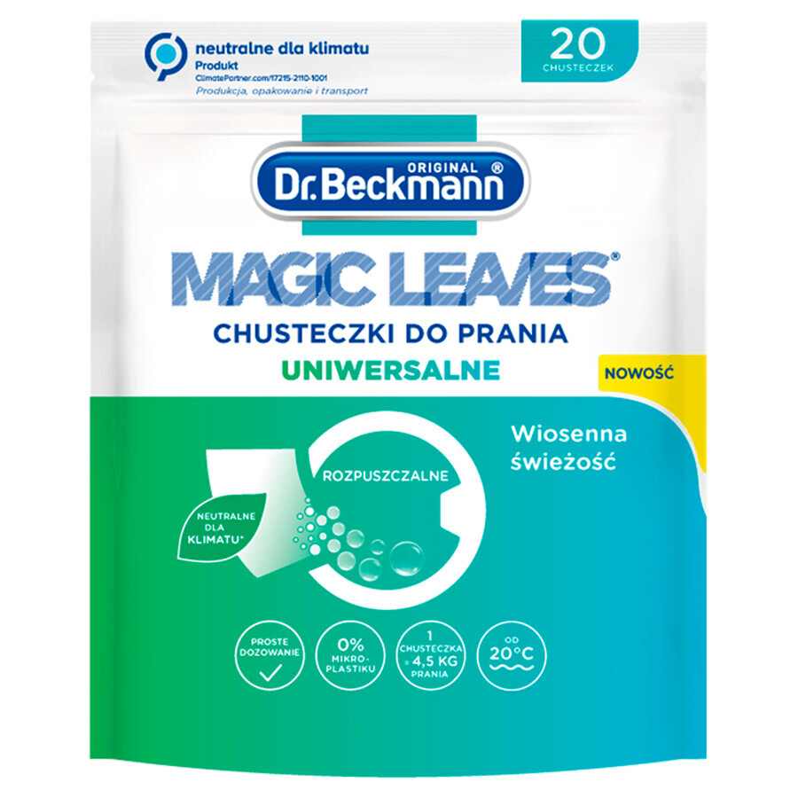 Dr. Beckmann Magic Leaves, șervețele de spălat, multifuncționale, 20 bucăți