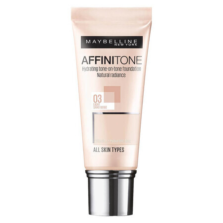 Maybelline Affinitone, fond de teint, 03 Light Sand beige, 30 ml