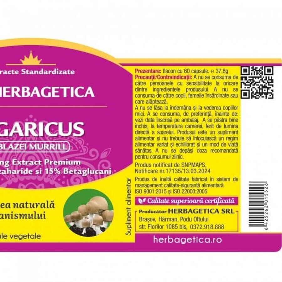 Herbagetica Agaricus x 60 stuks