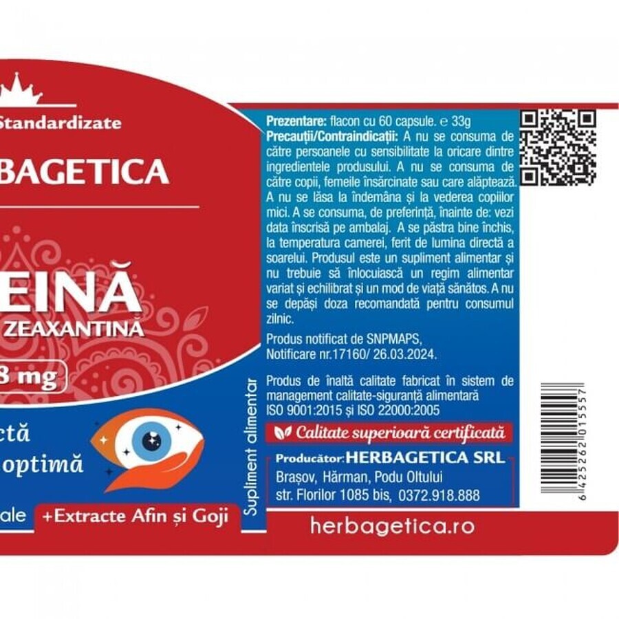 Herbagetica Super Lutéine Zéaxanthine x 60cps