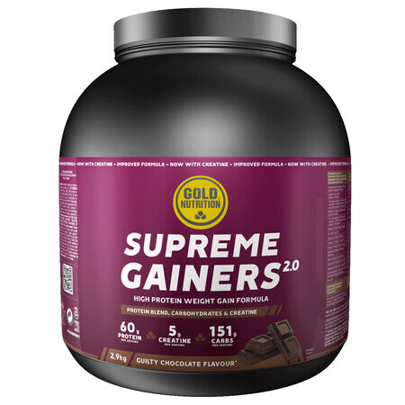 Supreme Gainers 2.0 with strawberry flavor, 2900 g, Gold Nutrition