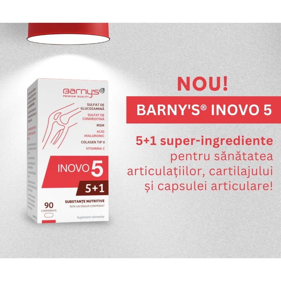 Supliment pentru ingrijire activa si complexa a articulatiilor, cartilajului si capsulei articulare Barny's Inovo 5, 90 comprimate, Good Days Therapy