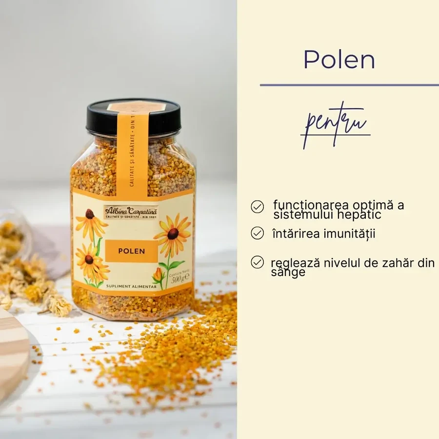 Polen en gránulos Abeja de los Cárpatos, 500 g, Apicola Pastoral Georgescu