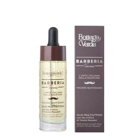 Multifunctionele olie voor huid en baard met olijfolie van Palatul Massaini Barberia Toscana, 30 ml, Bottega Verde