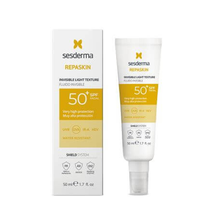 Fluido viso invisibile con SPF 50 Repaskin, 50 ml, Sesderma