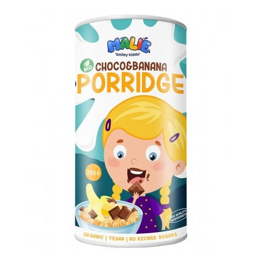 Porridge cu ciocolata si banana Malie, 250 grame, Turtle SPRL