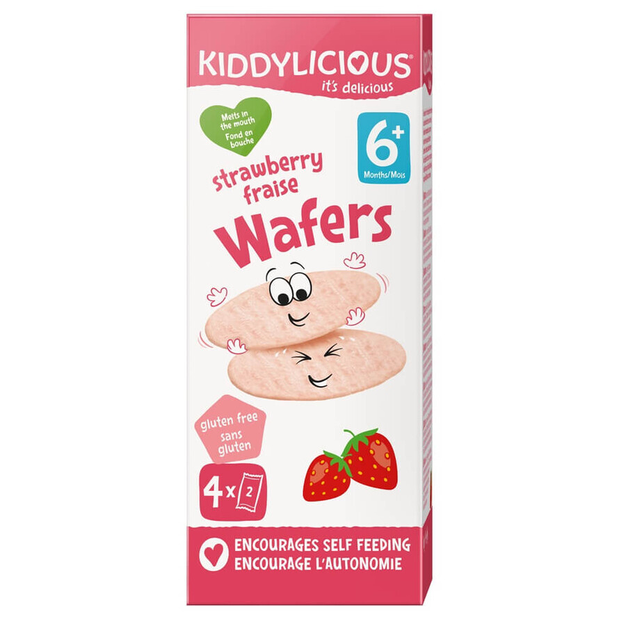 Wafer di riso alla fragola, 4 x 4 g, Kiddylicious