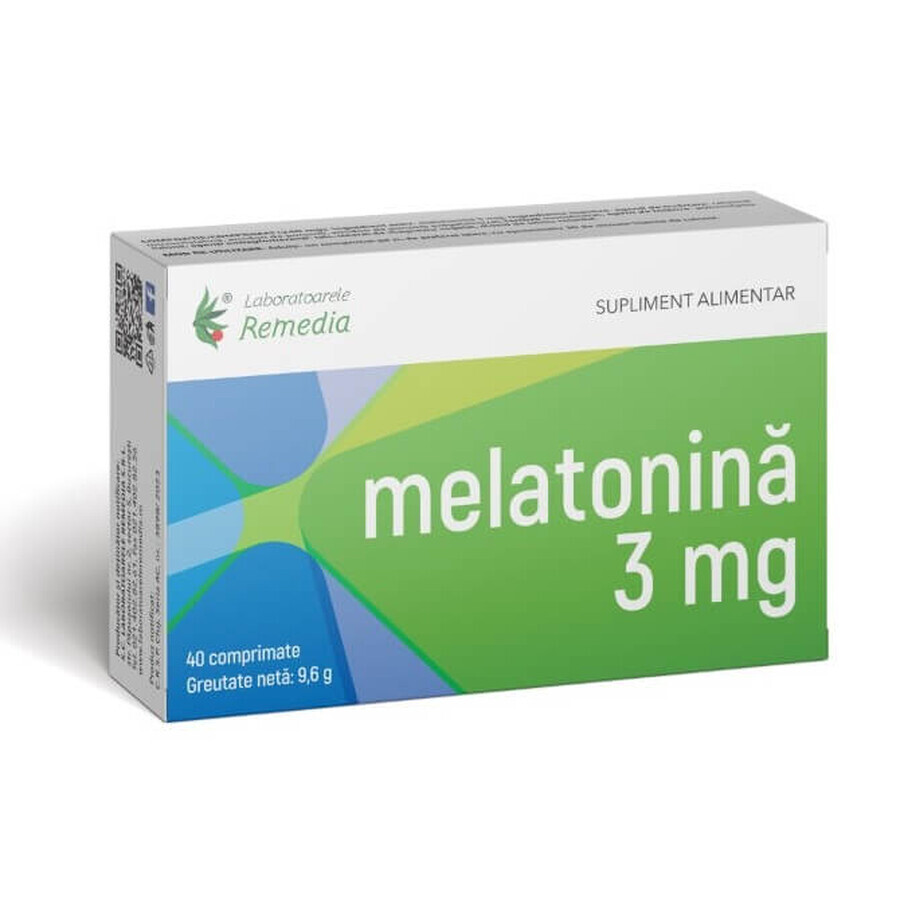 Melatonine, 3 mg, 40 tabletten, Remedia