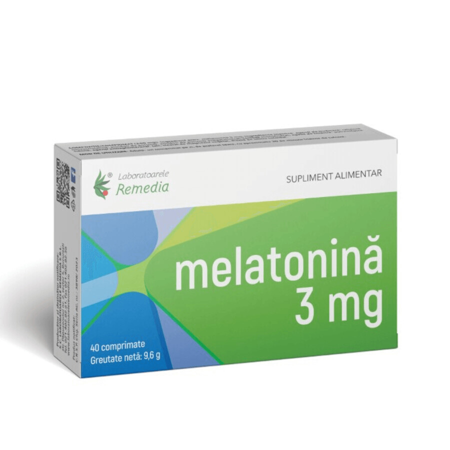 Melatonine, 3 mg, 40 tabletten, Remedia