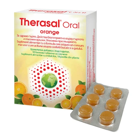 Therasal Oral Orange Herbal Sucking Pills, 18 pilules, Vedra