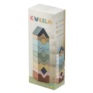 Set de construcción de torre de juguete de madera, Cubika