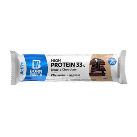 Protein bar with Double Chocolate Active, 2 x 30 g, Born Winner