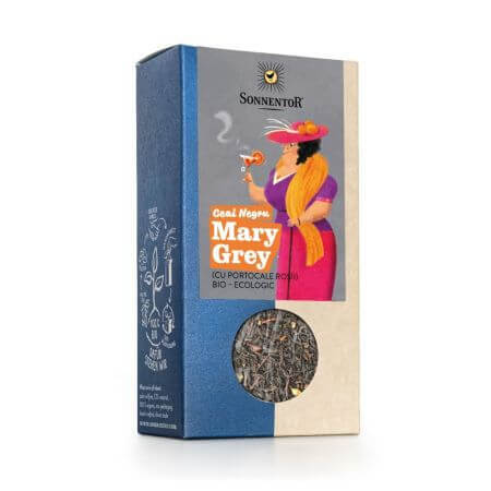 Mary Grey biologische zwarte thee met rode sinaasappels, 90 g, Sonnentor