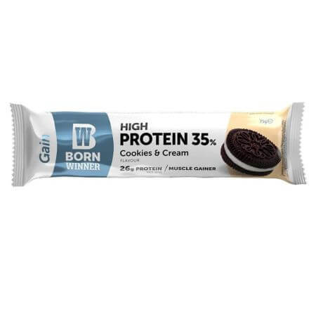 Barre protéinée avec biscuits et crème Gain, 75 g, Born Winner