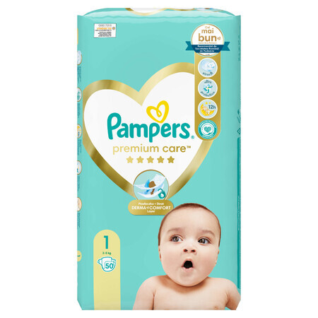 Couches Premium Care, No. 1, 2-5 kg, 50 pcs, Pampers