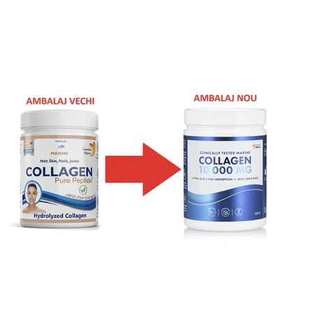 Poudre d'hydrolysat de collagène de poisson marin de type 1 et 3 10 000 mg, 300 g, Swedish Nutra