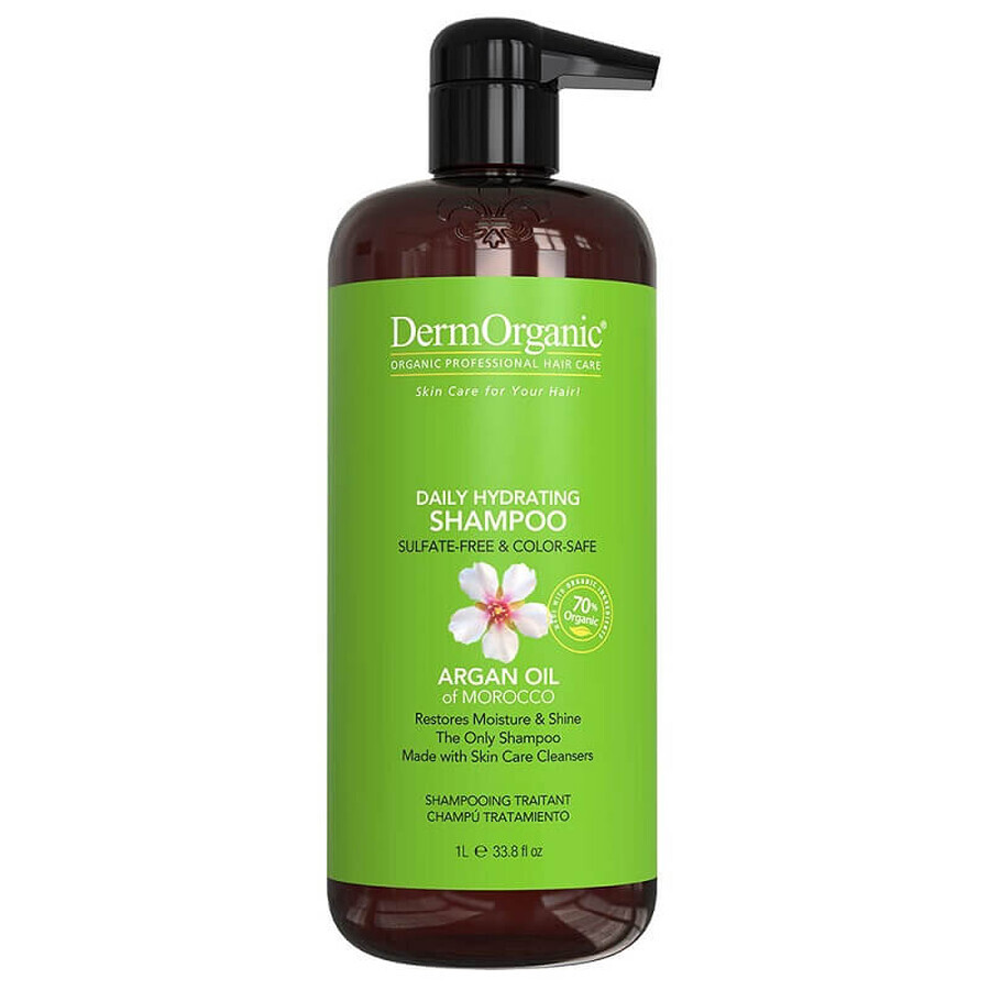 Dagelijkse verzorgende shampoo 70% biologisch met arganolie, 1000 ml, DermOrganic