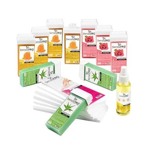 Consumable epilation kit, SensoPro, 10 reserves of wax, oil and epilation strips