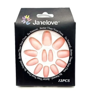 Zestaw 12 matowych sztucznych paznokci Janelove Matte Faux Nails, Nude