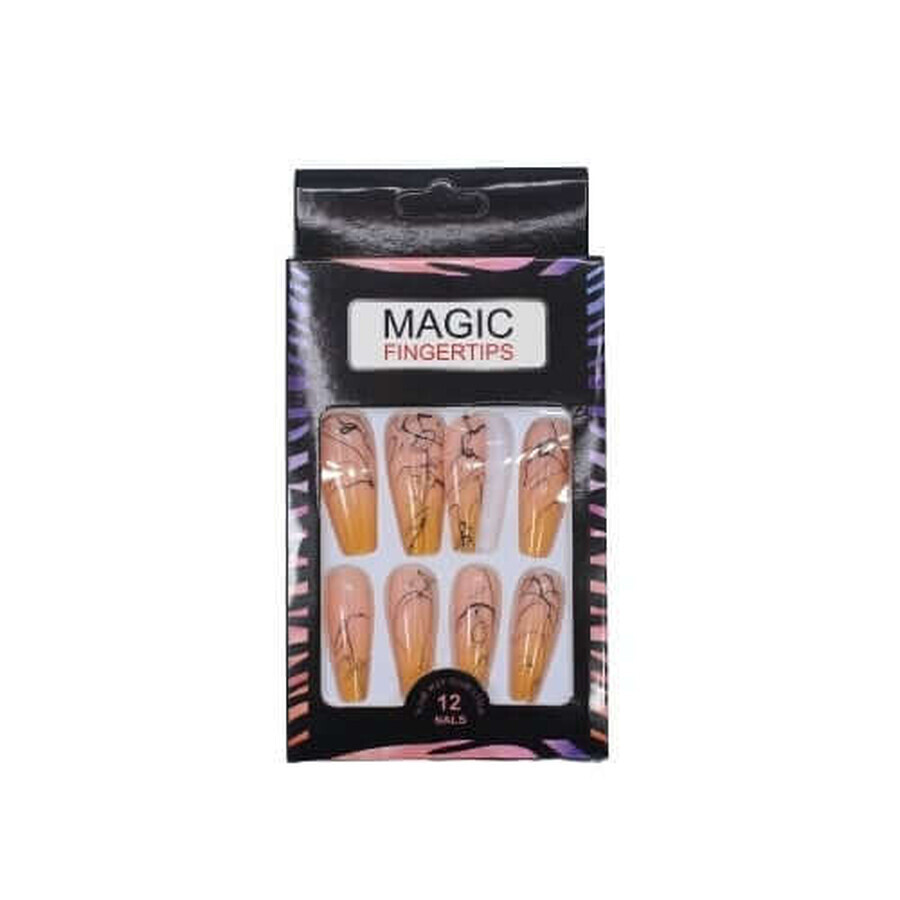 Set de 12 uñas postizas de aspecto natural, Magic Fingertips, 05