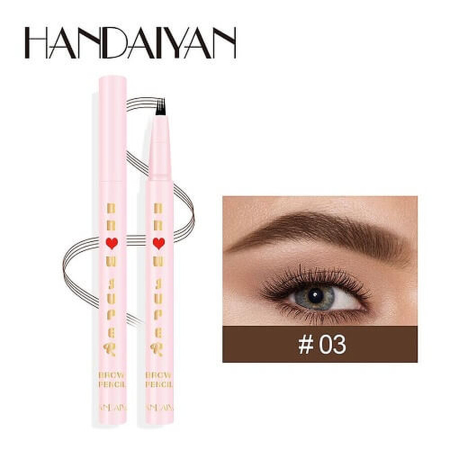 Sprancene Potlood, Microblading, Handaiyan, Super Brow, 03 Lichtbruin, 1.5 ml