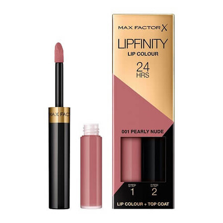 Barra de Labios Resistente a la Transferencia, Max Factor, Lipfinity, 001 Pearly Nude