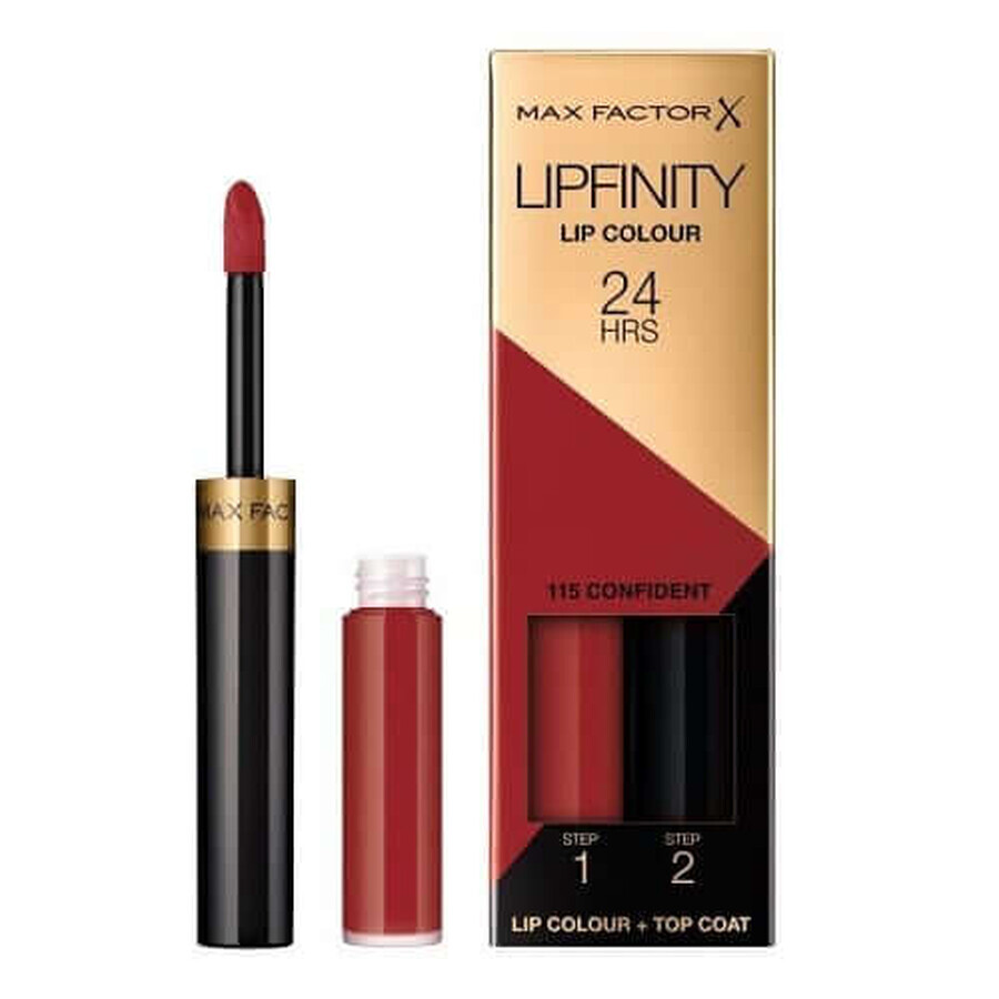 Rouge à lèvres résistant au transfert, Max Factor, Lipfinity, 115 Confident