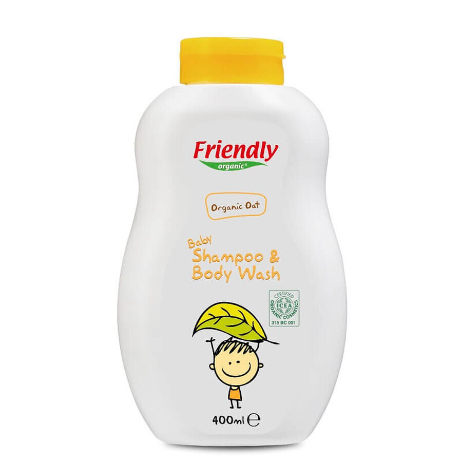 Sampon si gel de dus cu ovaz pentru bebe, 400 ml, Friendly Organic