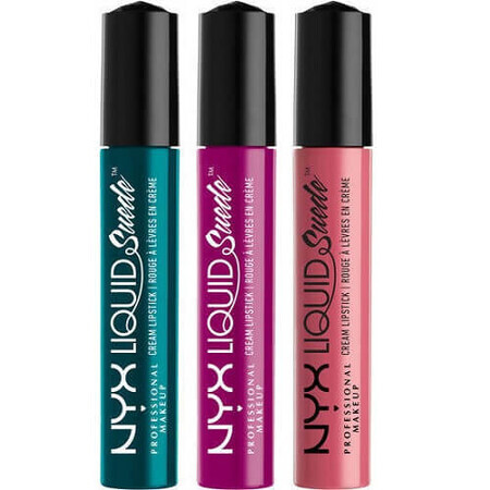 Set di 3 rossetti liquidi opachi, NYX Professional Makeup, crema scamosciata liquida, 09