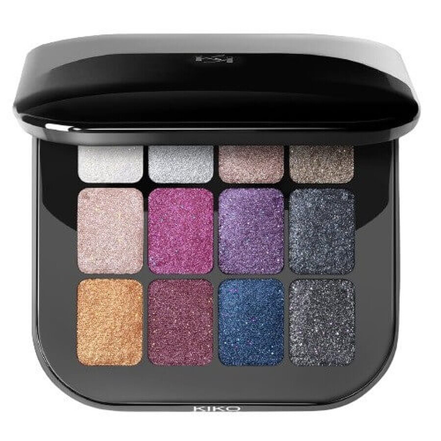 Sidefate Eyeshadow Palette, Kiko Milano, Cult Colors, 02 Shocking Sparkle Shades, 12 Colors, 12 g