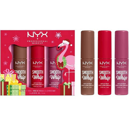 3er-Set flüssige Lippenstifte, NYX, Smooth Whip Matte Lip Trio, 3 x 4 ml