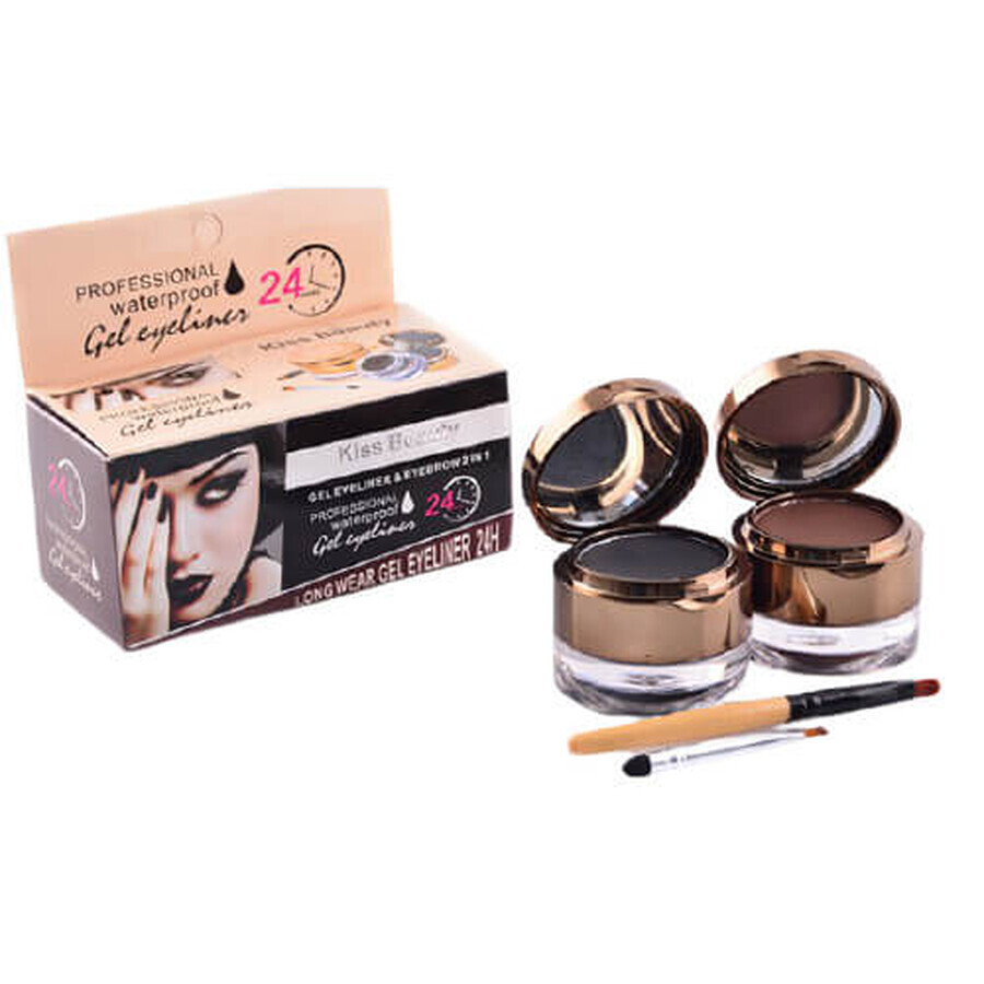 Kiss Beauty eyebrow&eyeliner gel gel eyeliner set + eyebrow shadow