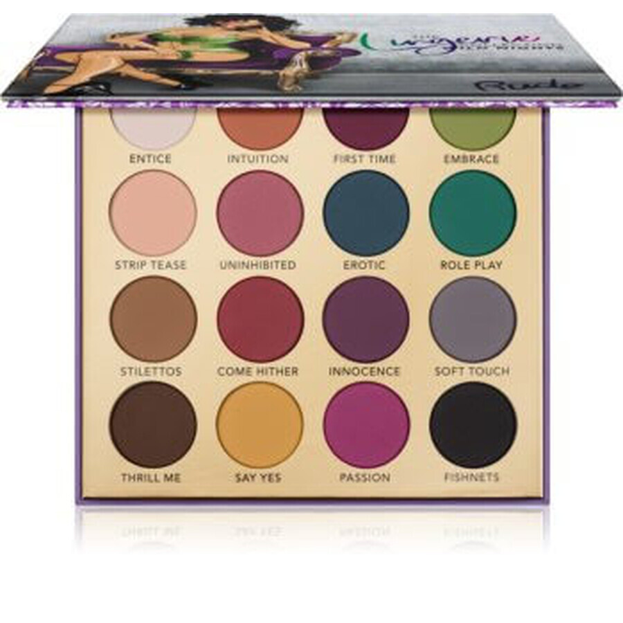 Kiss Crown eyeshadow palette, The Lingerie Wild Nights, 16 matte eyeshadows