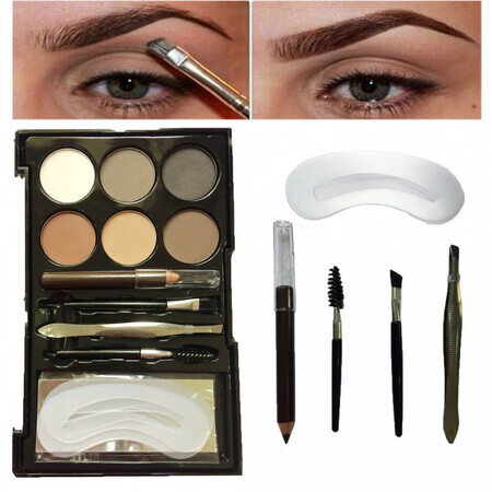 Sprancene Oogschaduw Kit, For Me Only, PRO Make-up, Wenkbrauw Palette, 01, inclusief zand