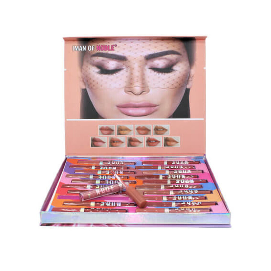 Iman Of Noble Matte Lipgloss Set mit 20 Lipglossen