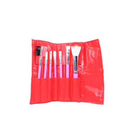 Set van 7 make-up kwasten, Fraulein, Rood