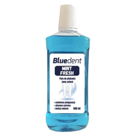 Bluedent Klopvloeistof met verse munt, 500 ml