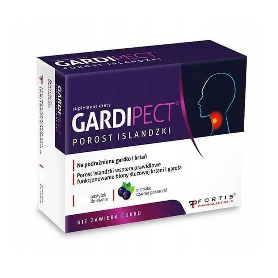 Gardipect Icelander zwarte bessensmaak, 24 tabletten