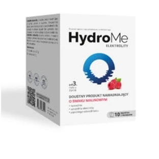HydroMe Electrolitos Producto de rehidratación oral con sabor a frambuesa, 10 unidades - ¡Larga duración!
