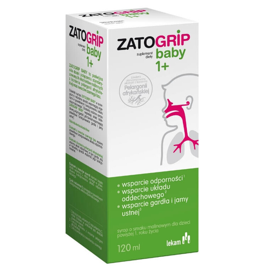 ZatoGrip Frambozensiroop voor kinderen vanaf 1 jaar 120ml