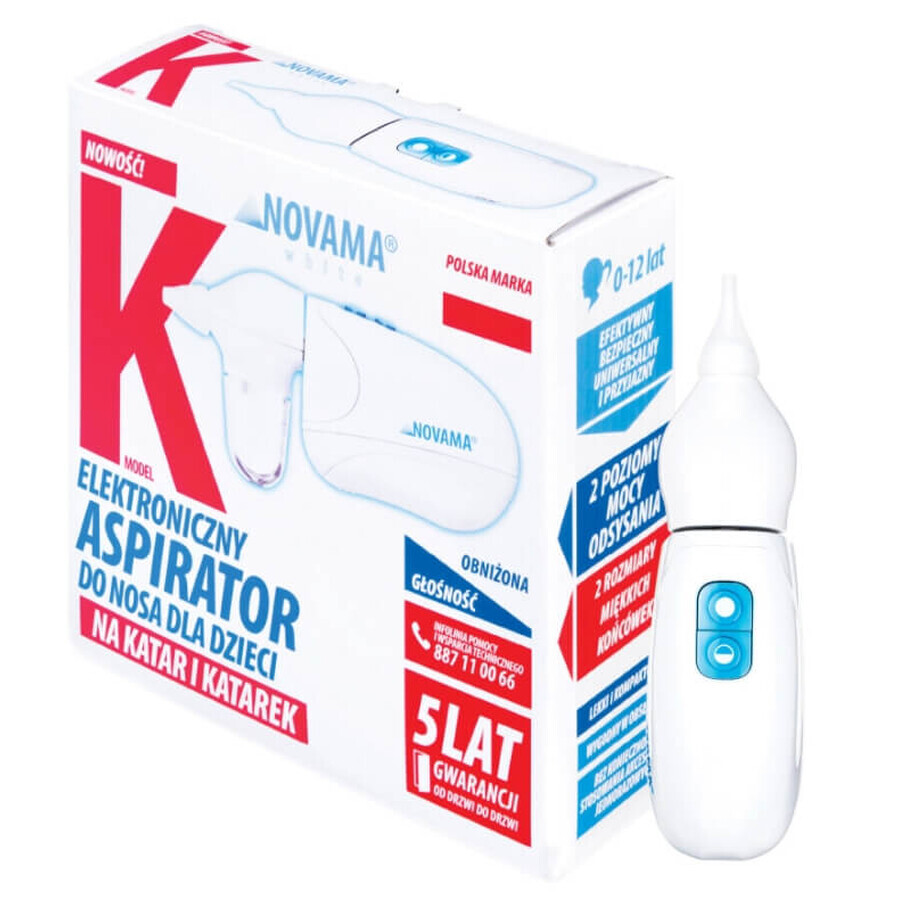 Novama neusaspirator, wit K, elektronische neusaspirator, 1 st