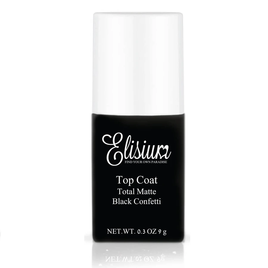 Elisium Matte Top voor hybride lakken Black Confetti, 9g