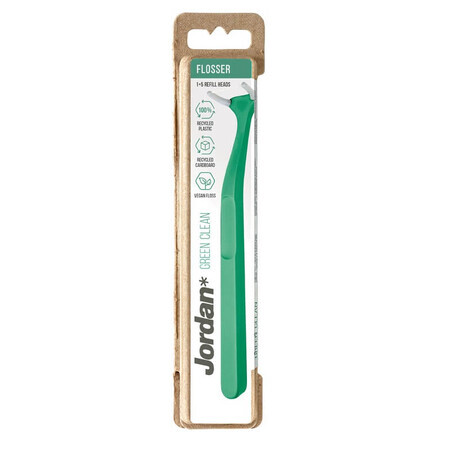 Jordan Green Clean Organic Flossing Handle, 6 stuks