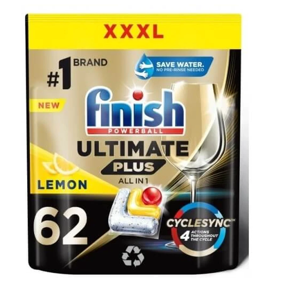 Finish Ultimate Plus Powerball AiO lemon 62 pieces