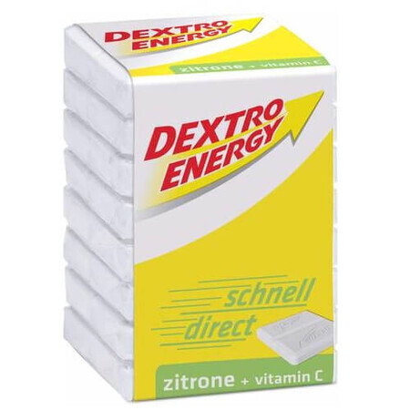 Dextrose Tabletten Citroenblokjes + Vitamine C, 46g, Dextro Energy