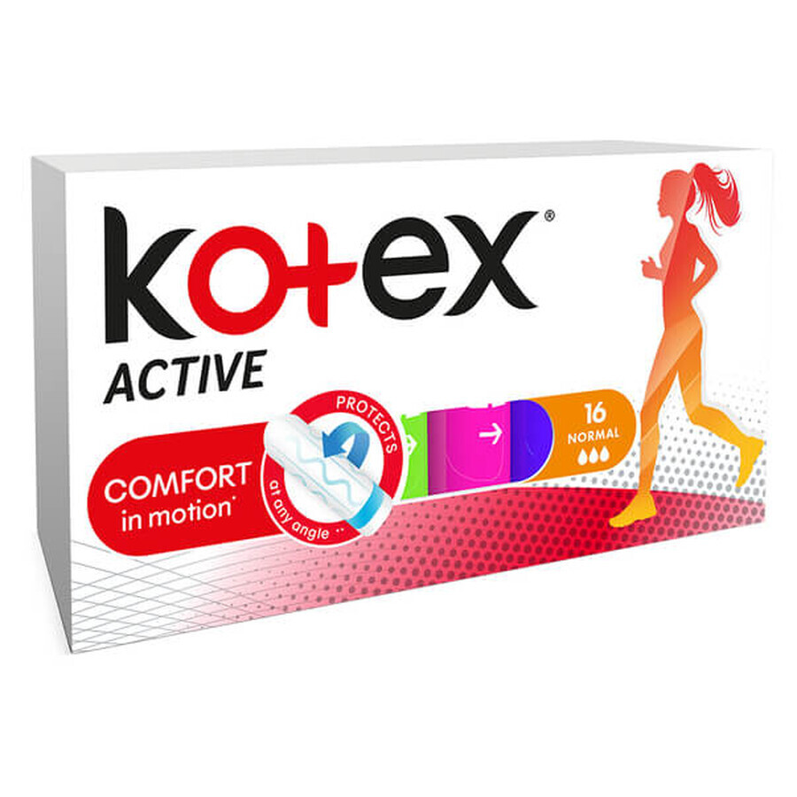 Serviettes hygiéniques Normal Active, 16 pièces, Kotex