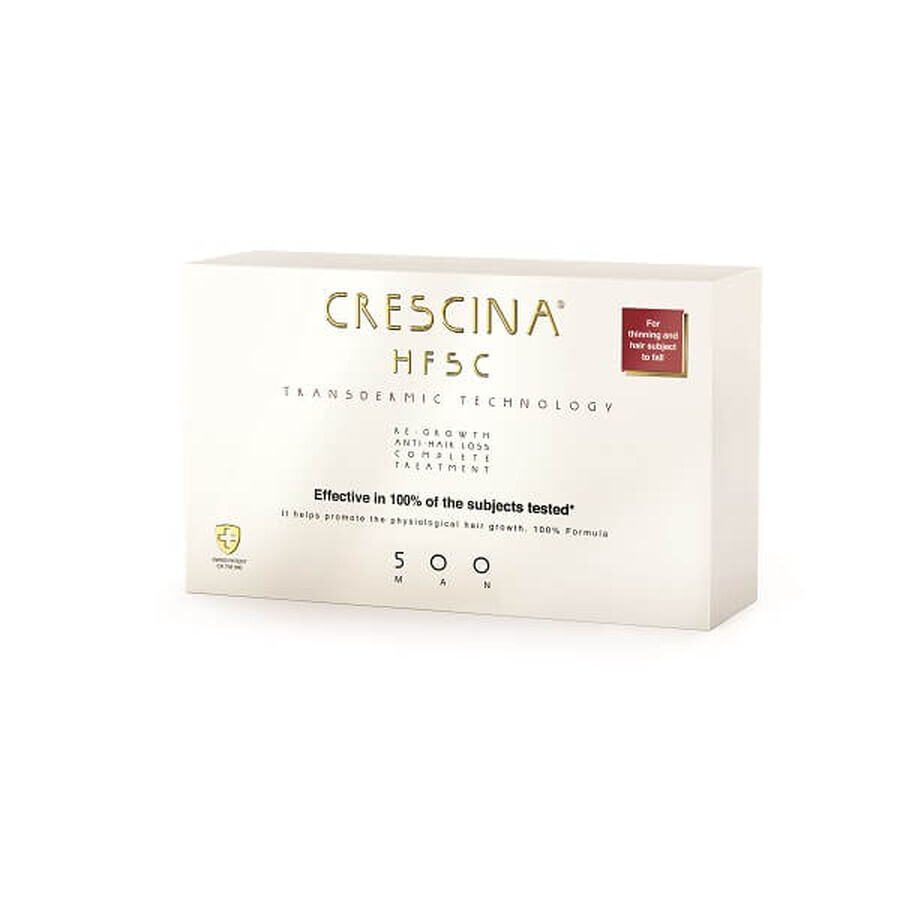 Traitement complet Crescina Transdermic Man HFSC 500, 10 + 10 flacons, Labo