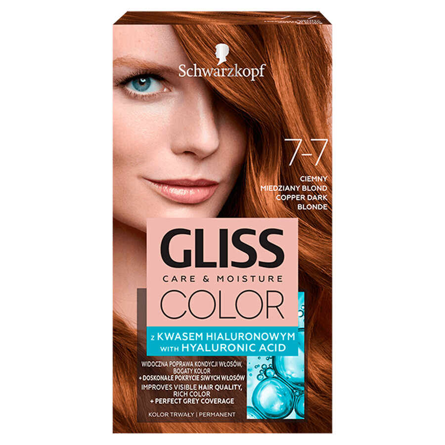 Schwarzkopf Gliss Gliss Kleurwas met Hyaluronzuur Donker Koper Blond 7-7