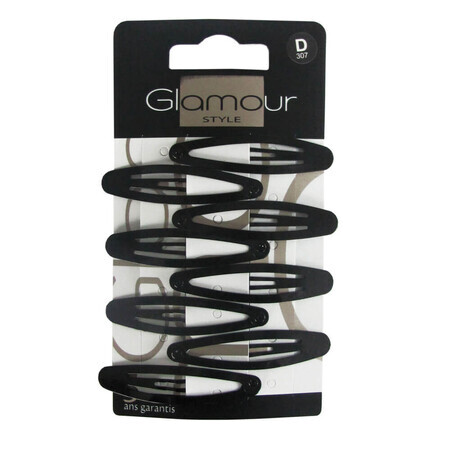 Glamour ovale wax tang zwart ovaal, 8 stuks