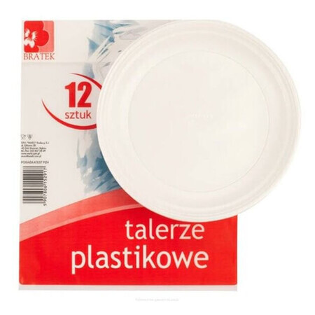 Bratek, Assiettes en plastique jetables, 12 pièces